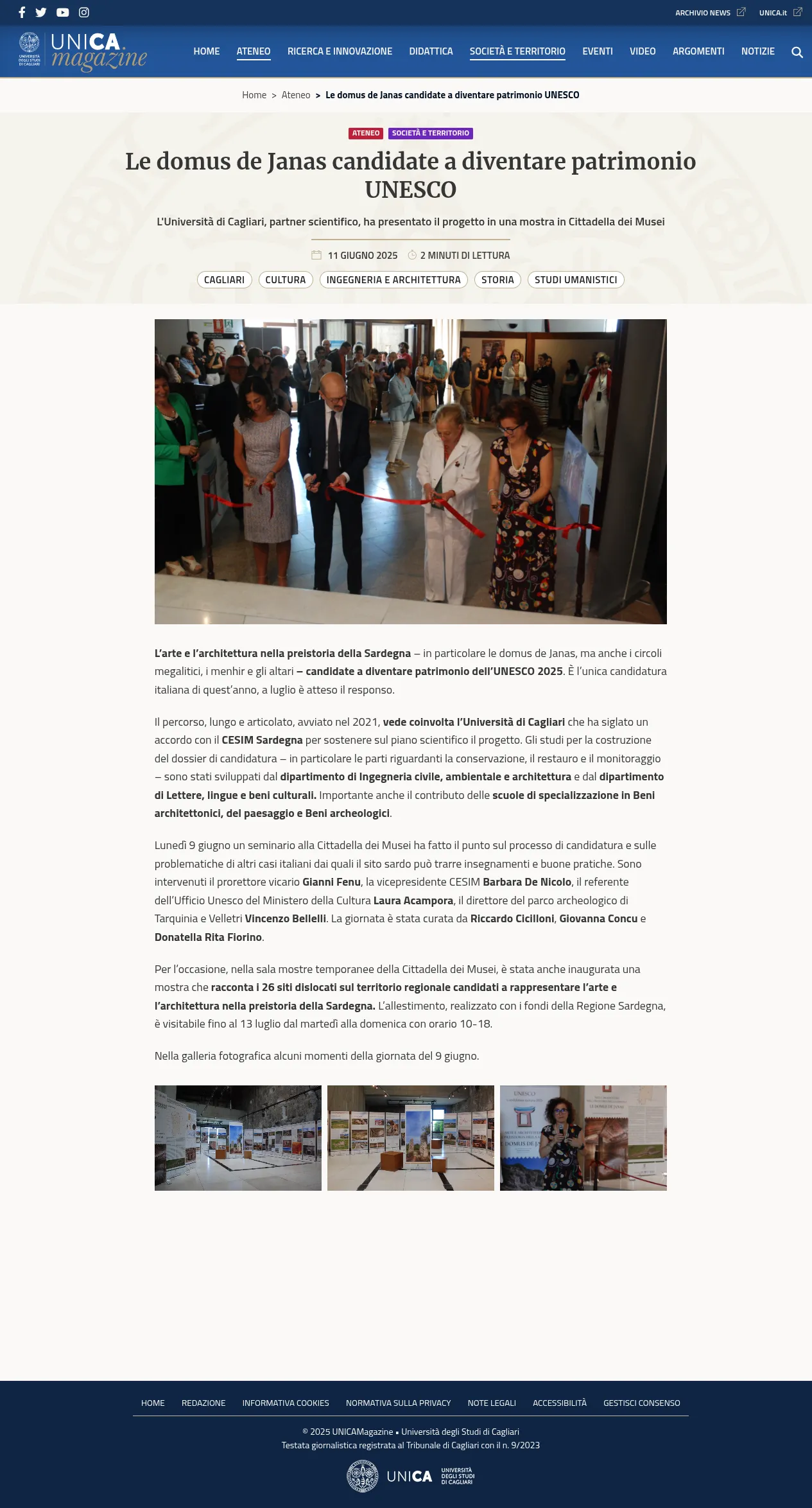 Unica Magazine presents the candidacy of the Domus de Janas for UNESCO heritage